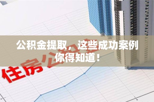 阜阳公积金提取，这些成功案例你得知道！