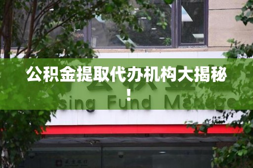 阜阳公积金提取代办机构大揭秘！