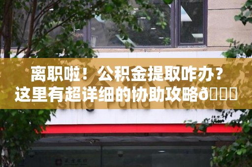 阜阳离职啦！公积金提取咋办？这里有超详细的协助攻略😎